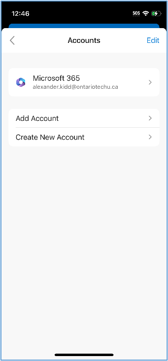 Microsoft Outlook on IOS remove account.